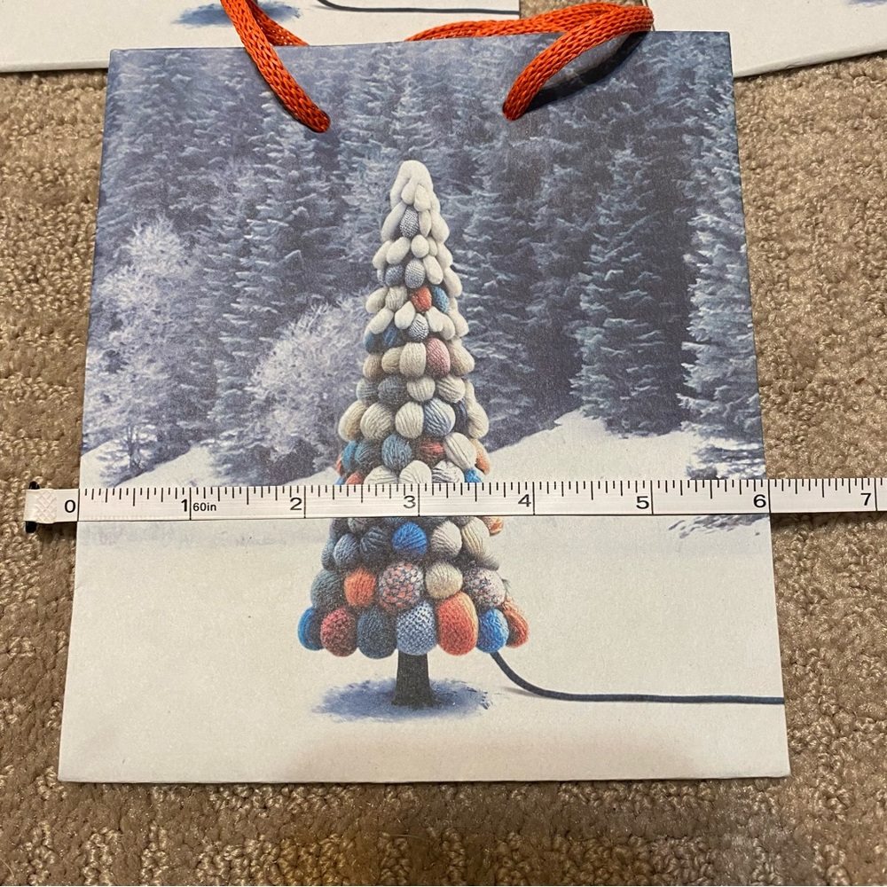 New (Anthropologie) Small Winter Holiday Gift Paper Bags | Set of 3 - Picture 5 of 10